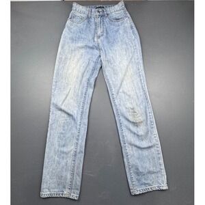 I Saw It First Jeans Women's 6 Blue Acid Wash High Rise Straight Leg Denim Faded